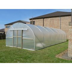 Polytunnel with Foundation Tubes for Soil