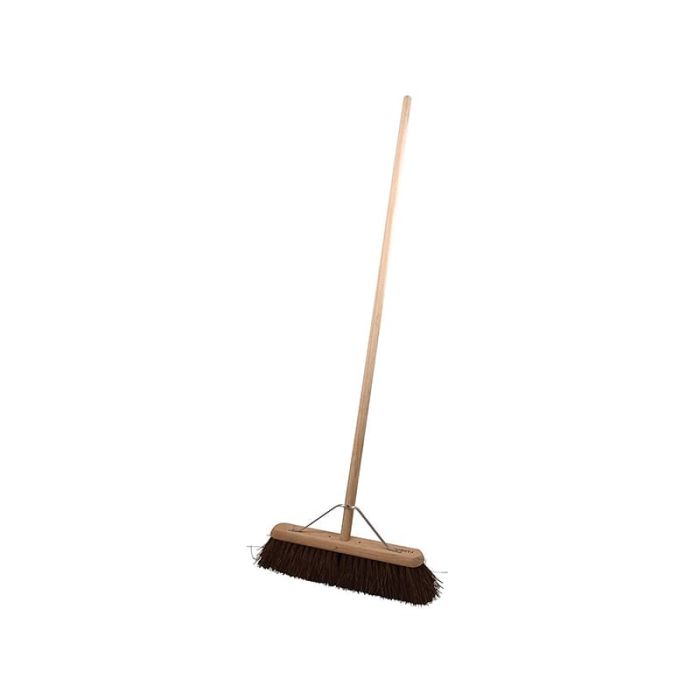 Garden Broom with Handle Semi Stiff Bassine Sweeping Brush Brand New 