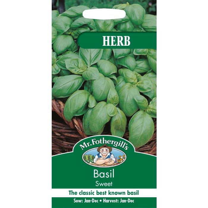 Basil Mr Fothergills Grow Your Own At Home Herbs Vegetables Basil Sweet Seeds 